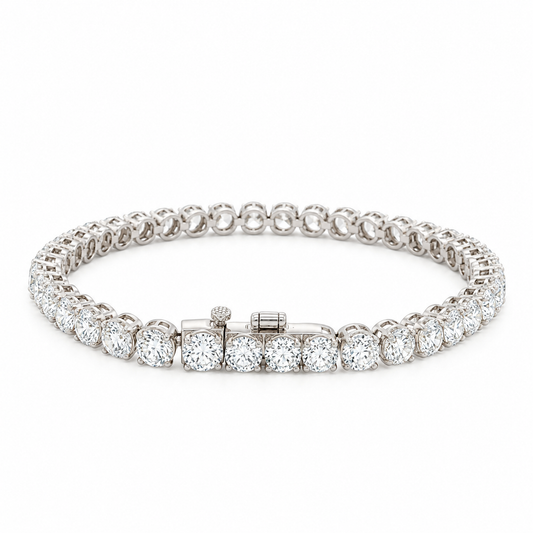 Platinum 4mm Lab Grown Diamond Tennis Bracelet | 6.5" | 9.8ctw