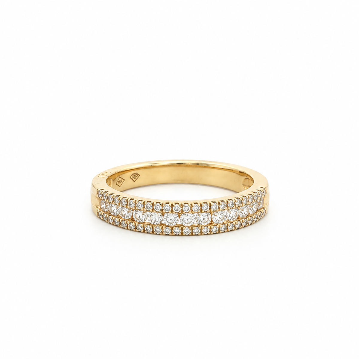 18k Gold Natural Diamond Channel Set Band (0.42 tcw)