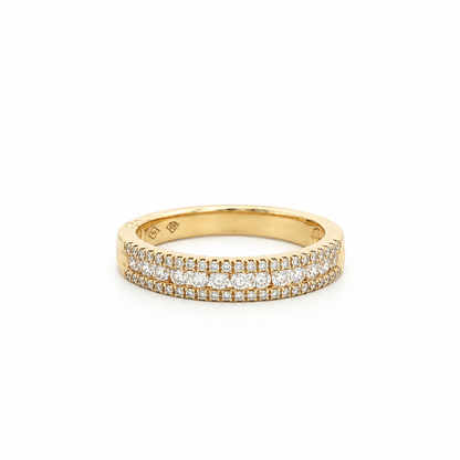 18k Gold Natural Diamond Channel Set Band (0.42 tcw)