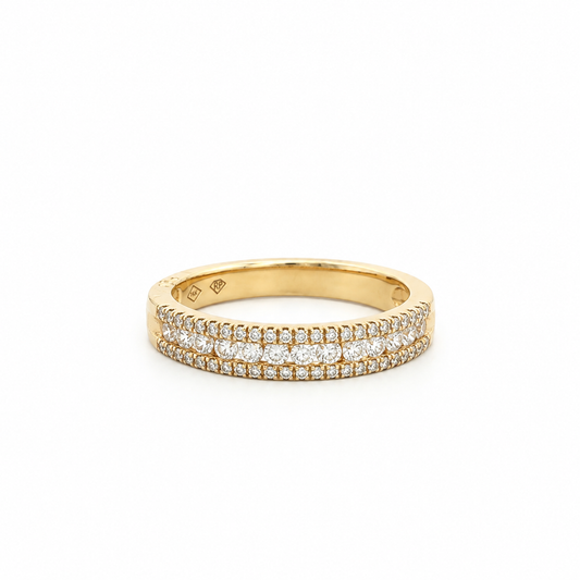 18k Gold Natural Diamond Channel Set Band (0.42 tcw)