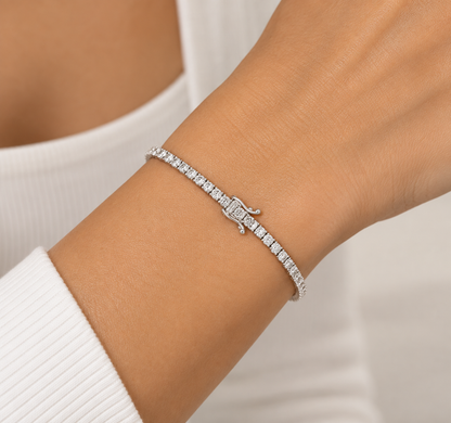 14k White Gold Lab Diamond Tennis Bracelet — 7" | 3.45 tcw