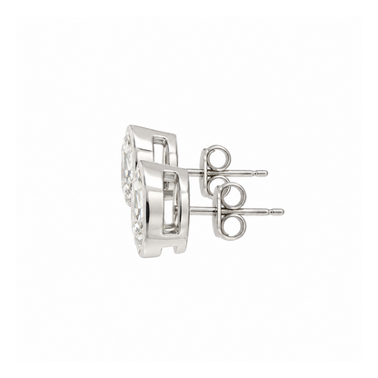 14k White Gold Bezel Set Pear Lab Diamond Stud Earrings (2.05tcw)