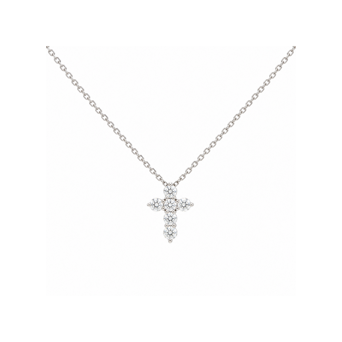 14k Gold Lab Grown Diamond Cross Necklace | 0.60tcw | 18"