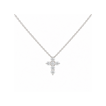 14k Gold Lab Grown Diamond Cross Necklace | 0.60tcw | 18"