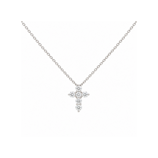 14k Gold Lab Grown Diamond Cross Necklace | 0.60tcw | 18"