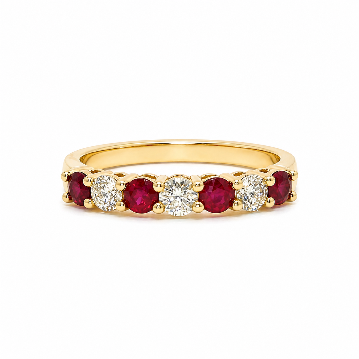 14k Gold Natural Diamond (0.84 tcw) and Ruby (0.52 tcw) Ring
