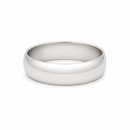 14k White Gold High Polished Unisex Band Lightweight