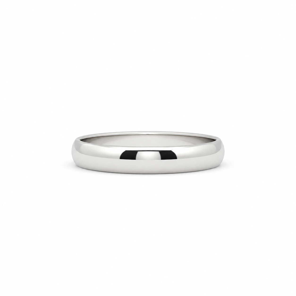 14k White Gold High Polished Unisex Band Lightweight