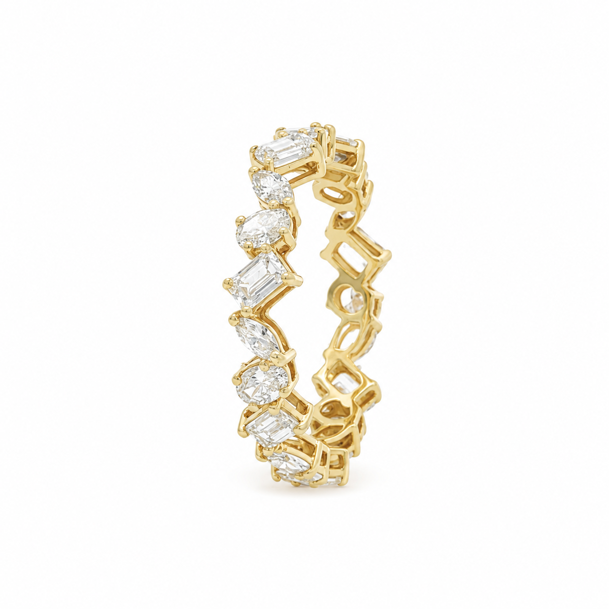 18k Yellow Gold Multi-Shape Lab Grown Diamond Eternity Band