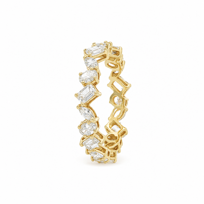18k Yellow Gold Multi-Shape Lab Grown Diamond Eternity Band