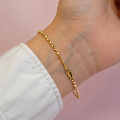 14k Yellow Gold Rice Bead Bracelet (150g) - 8"