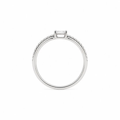 18k White Gold with Natural Diamond Ring with East/West Pear (0.25 tcw)