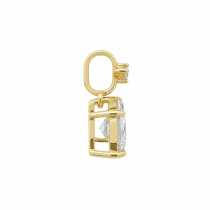 14k Gold Oval Lab Grown Diamond Compass Prong Pendant | E Color VS1