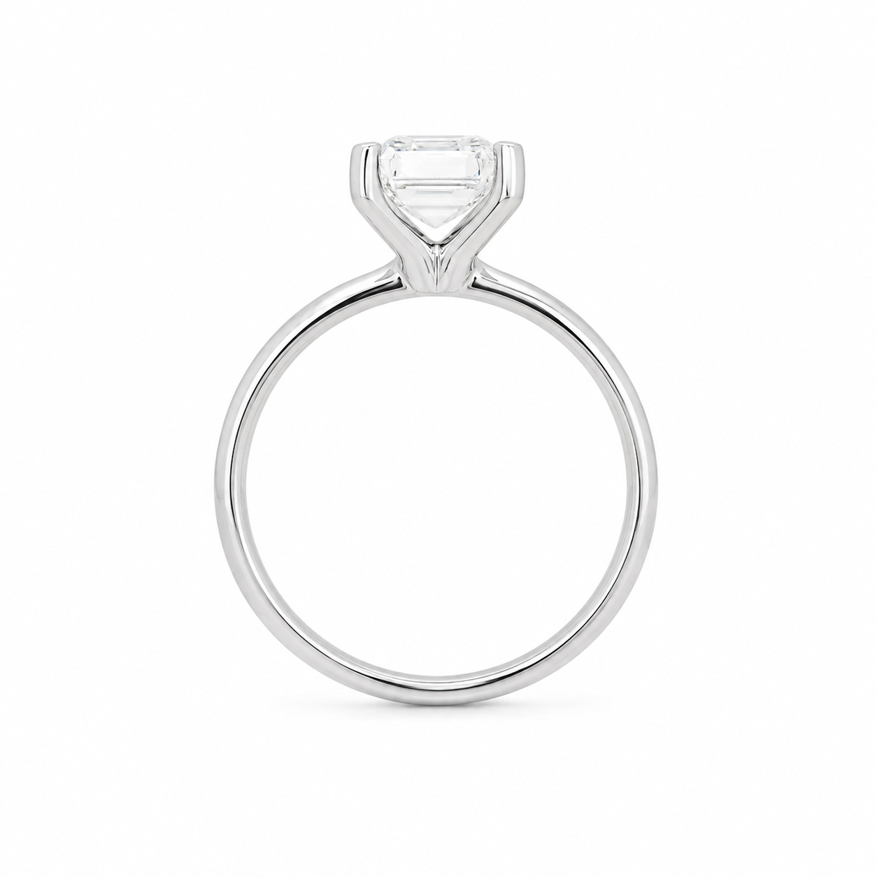 18k White Gold with 2.07 tcw Emerald Cut Lab Grown Diamond Engagement Ring