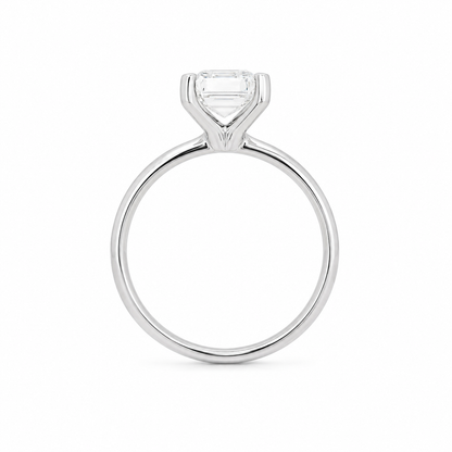 18k White Gold with 2.07 tcw Emerald Cut Lab Grown Diamond Engagement Ring