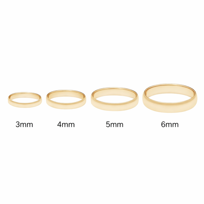 14k Gold High Polished Unisex Band Lightweight