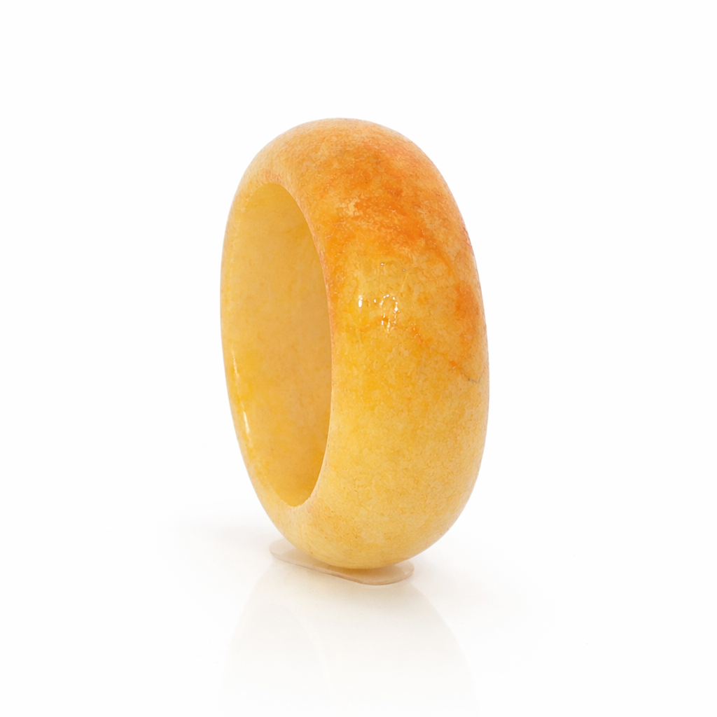 22mm A-Grade Natural Yellow White Jadeite Band