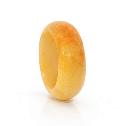 22mm A-Grade Natural Yellow White Jadeite Band