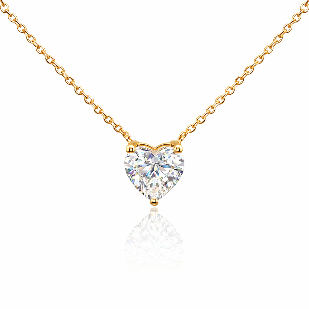 3 Carat Heart Shaped Lab Diamond Pendant - E VS1