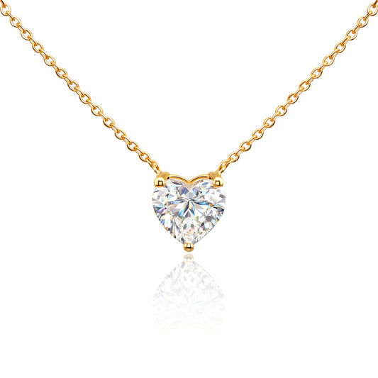 3 Carat Heart Shaped Lab Diamond Pendant - E VS1