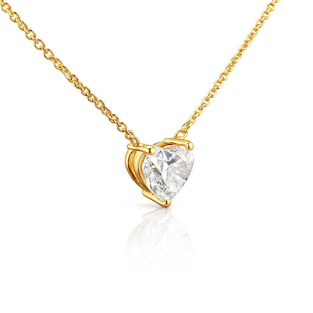3 Carat Heart Shaped Lab Diamond Pendant - E VS1