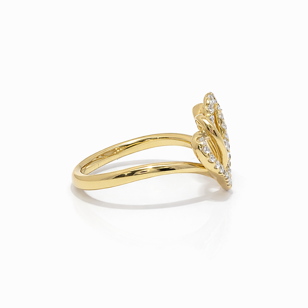 18k Gold with Natural Diamond Locked in Love Ring (0.20 tcw)
