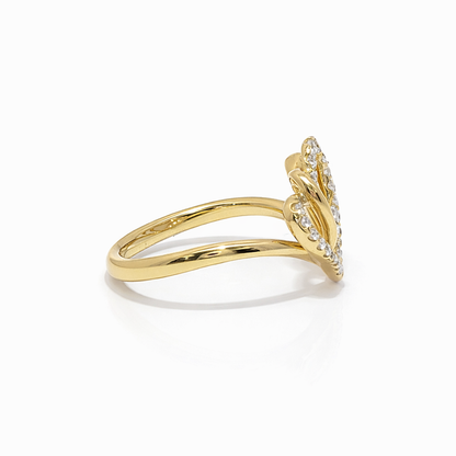 18k Gold with Natural Diamond Locked in Love Ring (0.20 tcw)