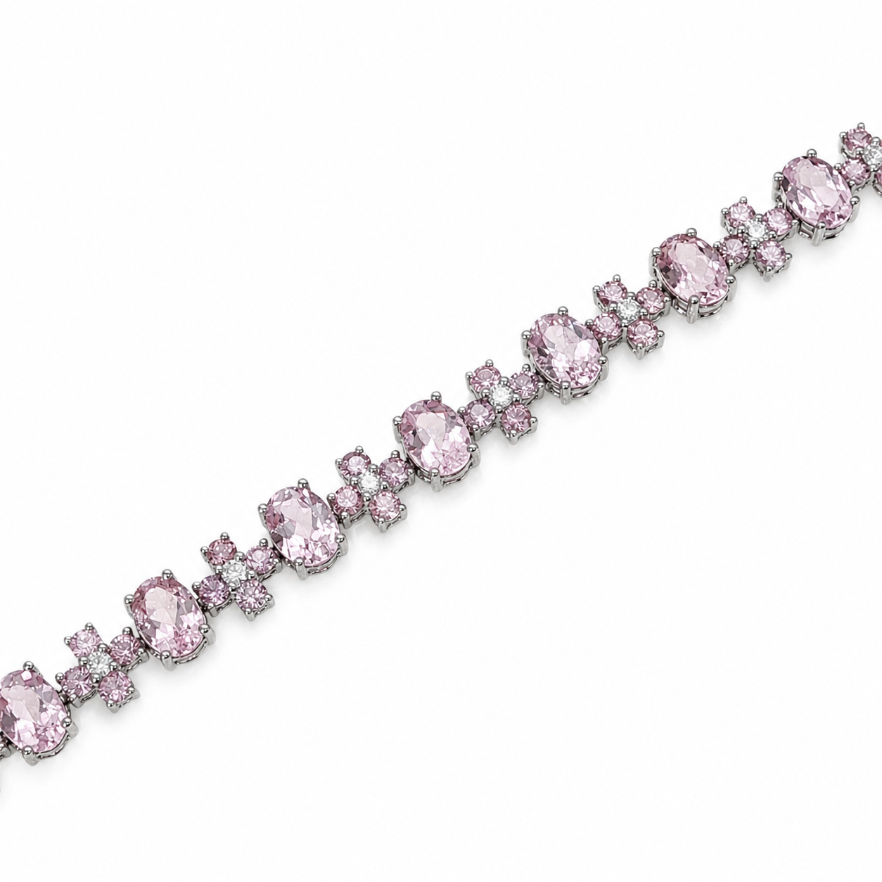 Blush Blossom Bracelet in 14K White Gold | Pink Topaz, Pink Sapphire & Natural Diamonds