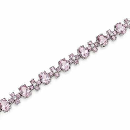 Blush Blossom Bracelet in 14K White Gold | Pink Topaz, Pink Sapphire & Natural Diamonds