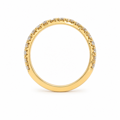 14k Gold 0.65 tcw French Pavé Lab Grown Diamond Band