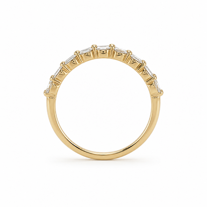 14k Gold 0.86 tcw Lab Grown Diamond Single Shared Prong Half Eternity Band