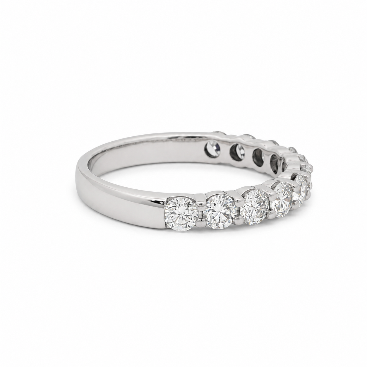 14k White Gold 1.00 tcw Lab Grown Diamond Half Eternity Band
