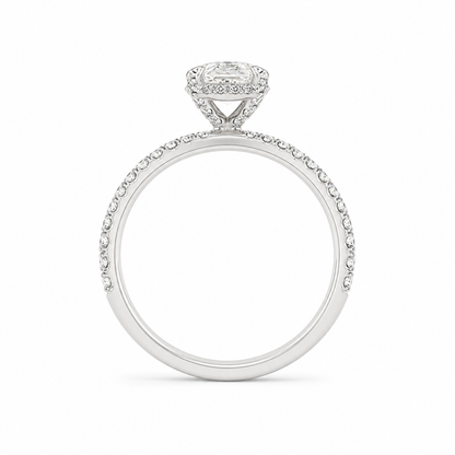 14k White Gold w/ Natural Diamond Accent & 1.18 ct. LGD Oval Center-stone (VS1/E)