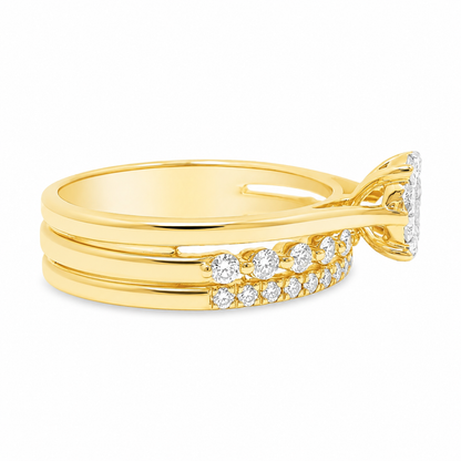 14k Yellow Gold and Natural Diamond Stack Illusion Ring (0.79 t.c.w.) Sz. 7