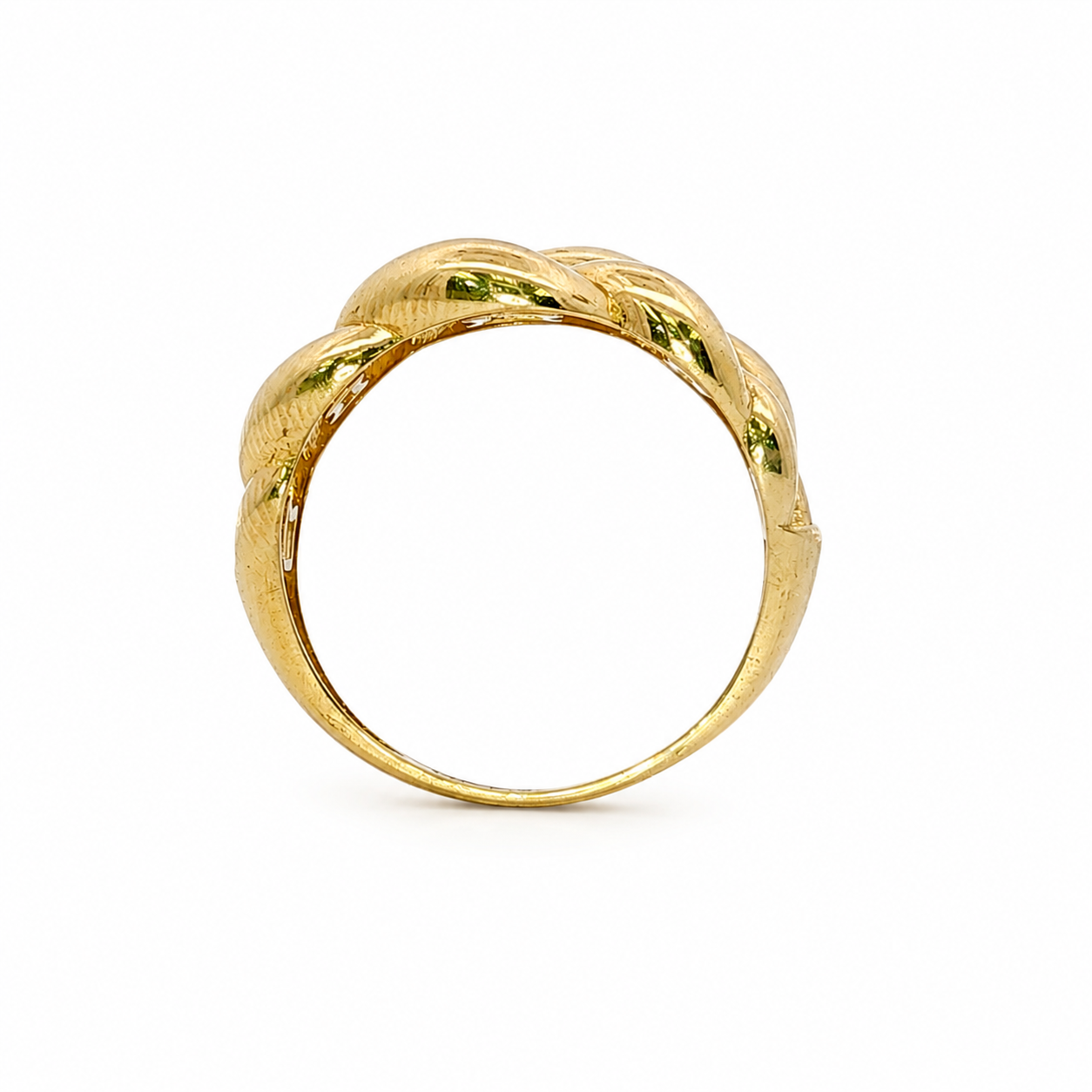 14k Gold Cuban Link Ring | Size 9 | Graduated Statement Band