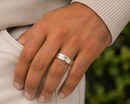 10k Gold Natural Diamond Yellow Groove Band | 0.25 tcw