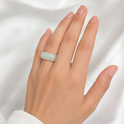 15.5mm A-Grade Natural Jadeite Abacus Ring