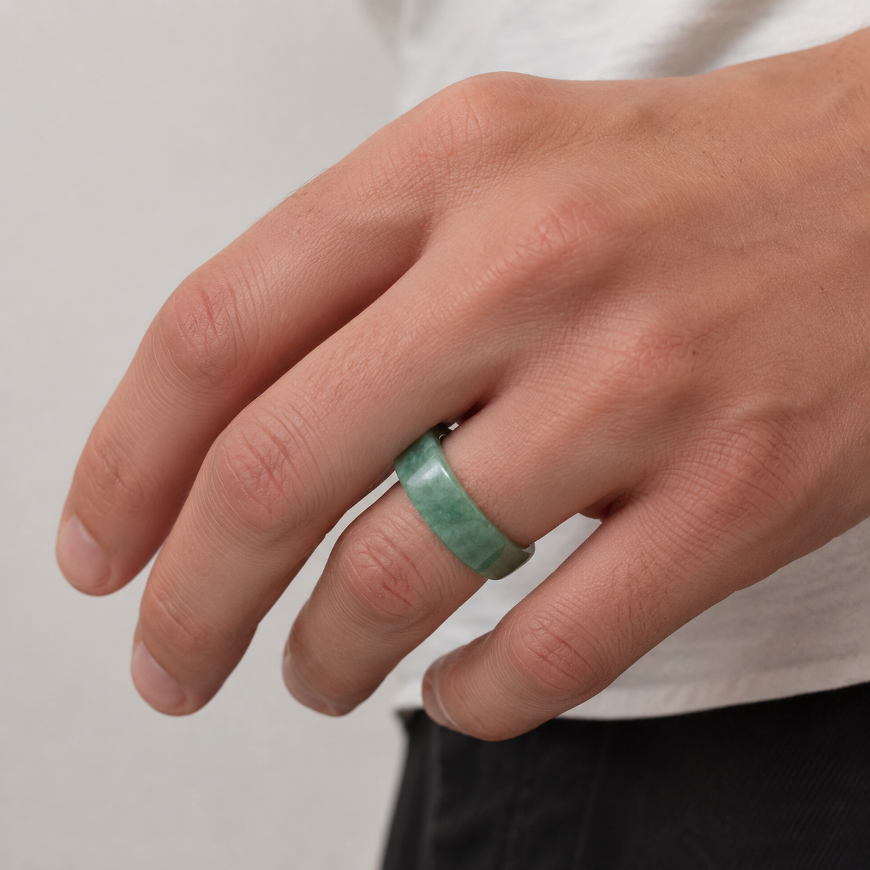 20.2mm A-Grade Natural Jadeite Band