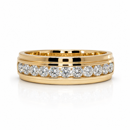 14k Yellow Gold Channel Set Men's Band (0.99 tcw)