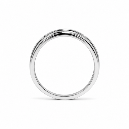 14k White Gold Natural Diamond Channel Set Band | 0.05 tcw