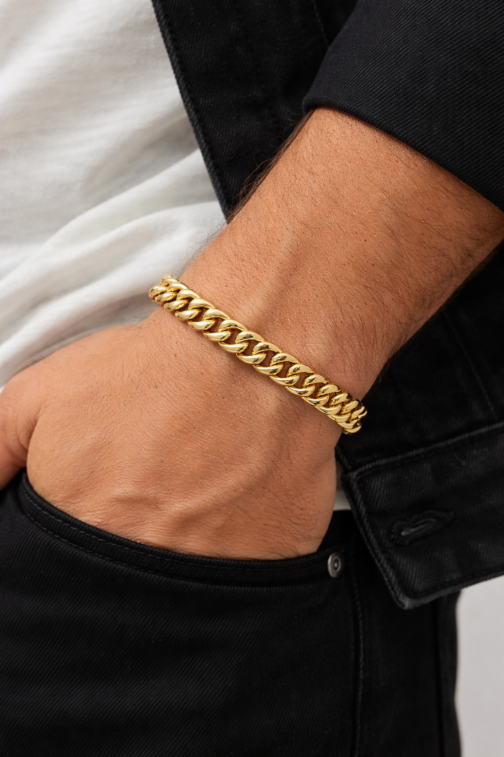 10k Semi - Hollow 9mm Miami Cuban Bracelet - 8"