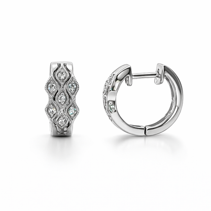 18k Natural Diamond Huggies (0.15tcw)