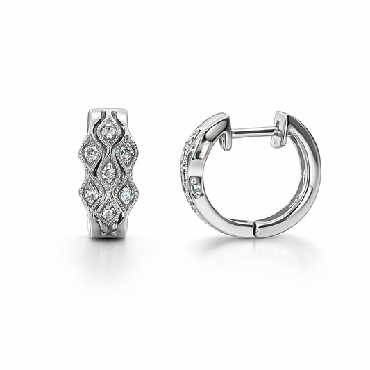 18k Natural Diamond Huggies (0.15tcw)