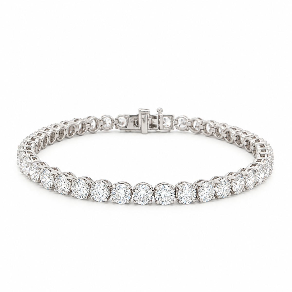 Platinum 4mm Lab Grown Diamond Tennis Bracelet | 6.5" | 9.8ctw