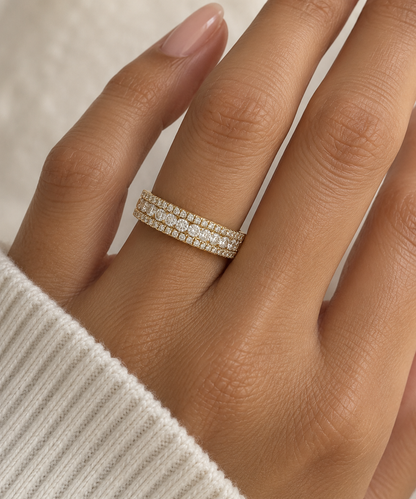 18k Gold Natural Diamond Channel Set Band (0.42 tcw)