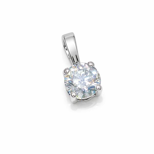 14k White Diamond Pendant (1.14 carats)