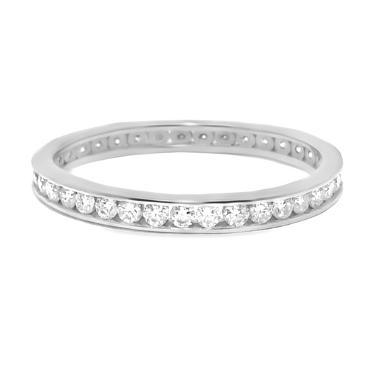 Radiant Harmony Moissanite Channel-Set Eternity Band (1.6tcw)