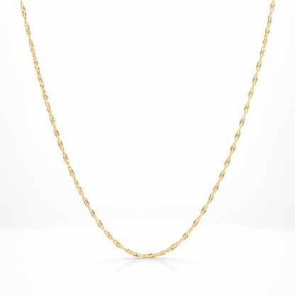 14k Gold Singapore Chain Necklace 0.20mm | 18" & 20" Lengths