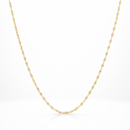 14k Gold Singapore Chain Necklace 0.20mm | 18" & 20" Lengths
