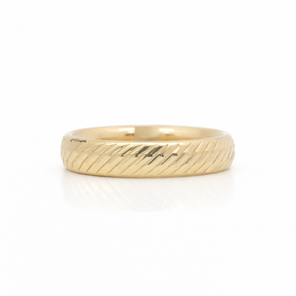 14k Gold 4mm Diamond Cut Band | Size 6